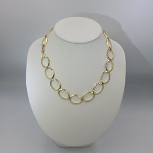 CADENA GARGANTILLA AROS OVALADOS 14K 55 CM 11 GR (NUEVO)