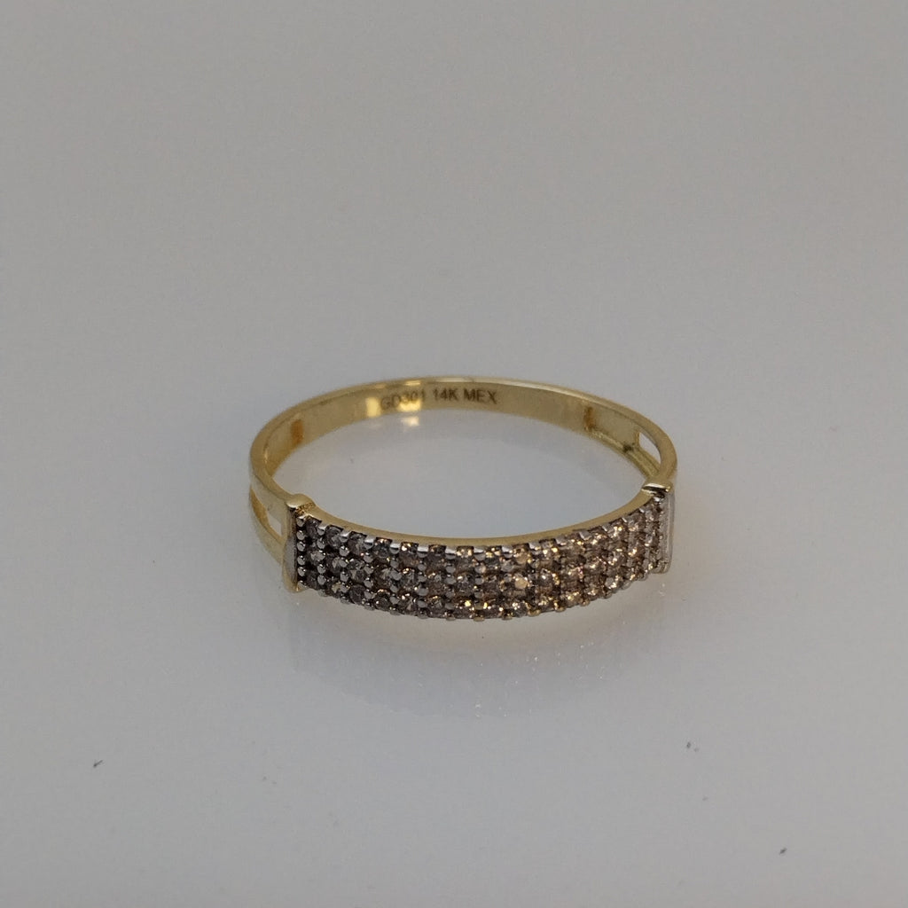 ANILLO ANILLITO C CIRCONIAS 14K 9 TALLA 1.4 GR (NUEVO)