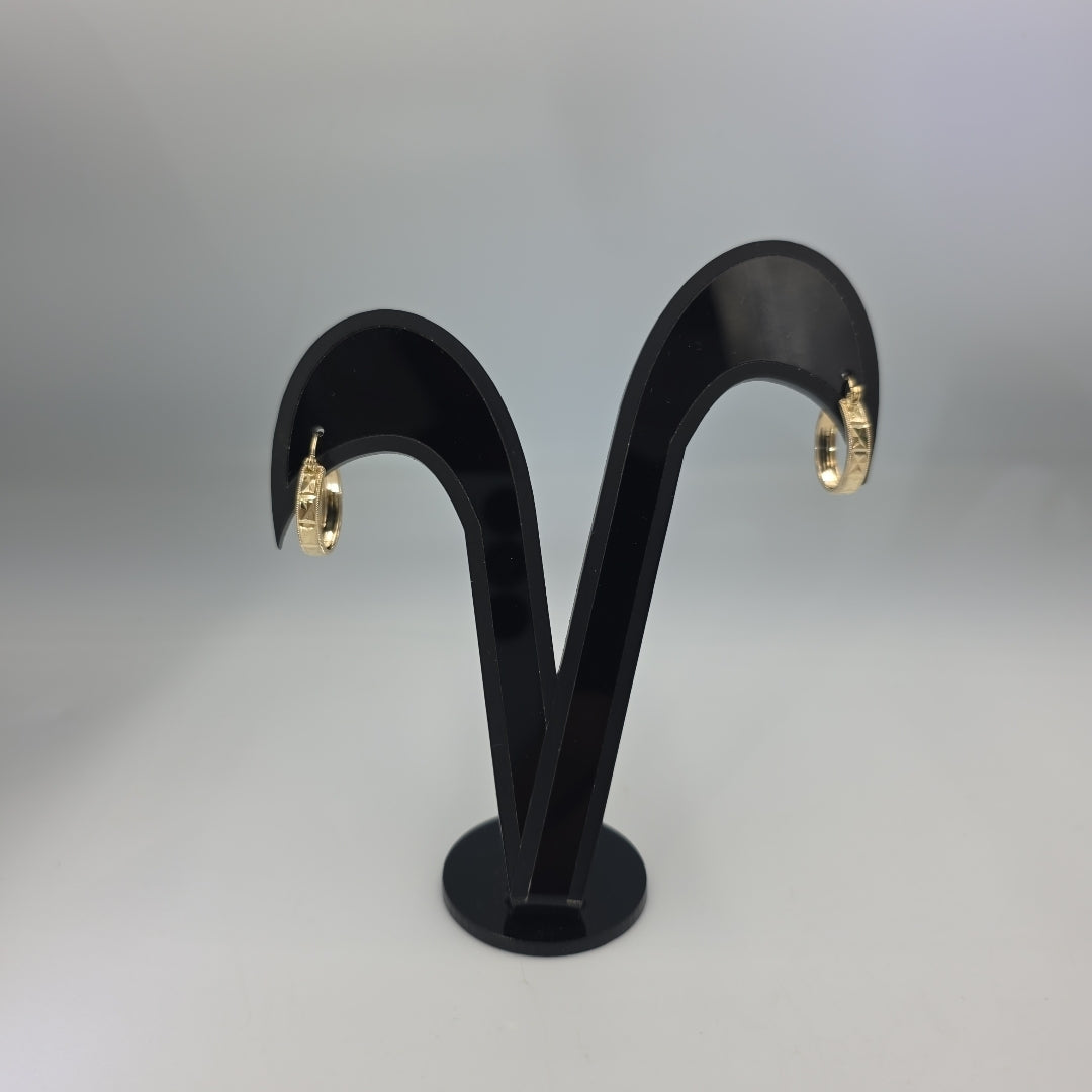 ARETES ARRACADAS LABRADAS 10K 2.2 GR (NUEVO)