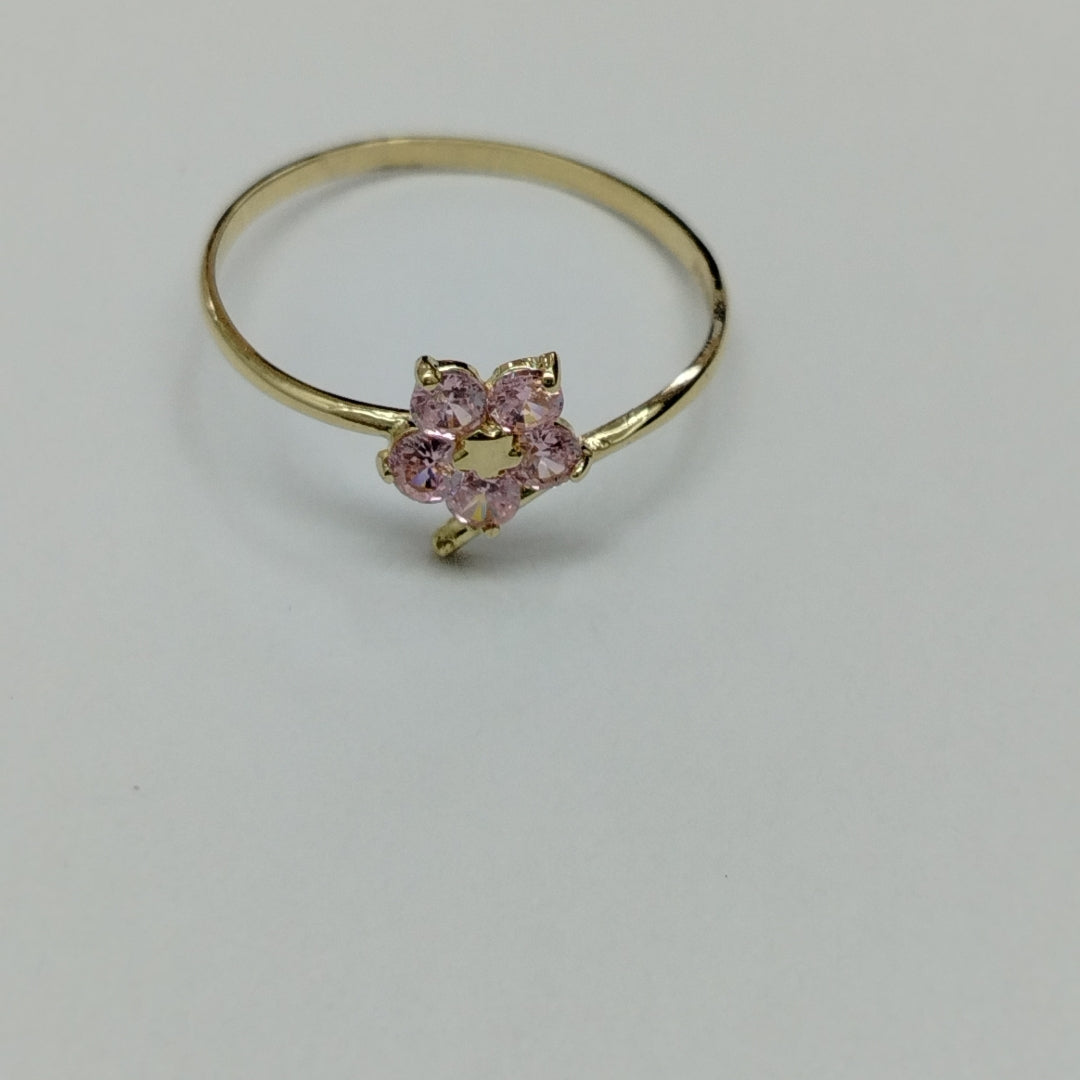 ANILLOS FLOR CON PIEDRA DE COLOR 14K TALLA 9 1 GR (NUEVO)