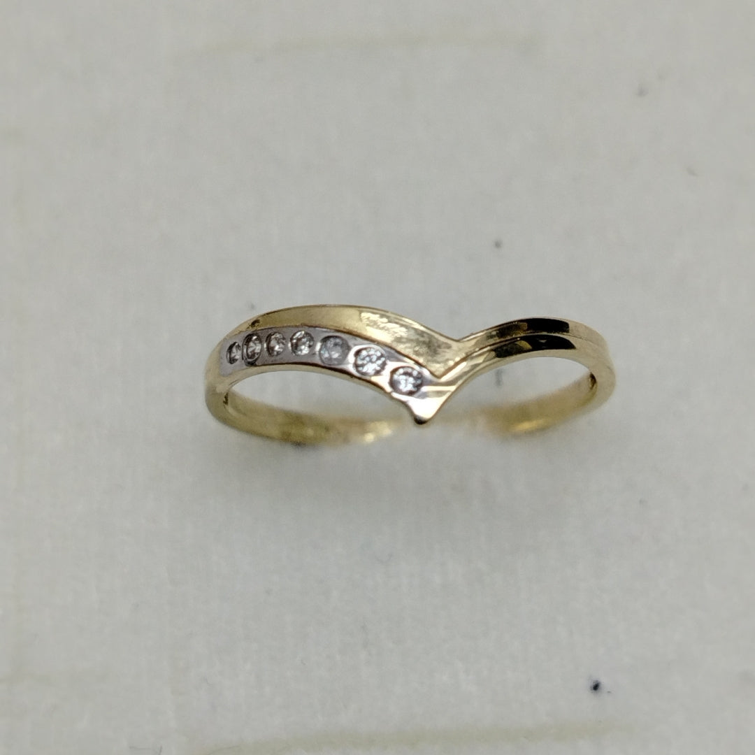 ANILLOS C CIRCONIAS 14K TALLA 8 1.1 GR (NUEVO)