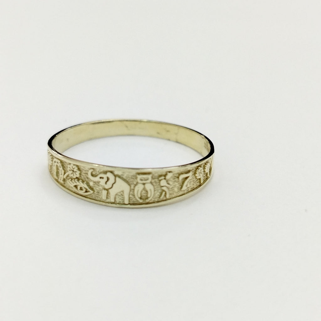 ANILLOS ARGOLLA DE LA SUERTE 10K TALLA 9 1.3 GR (NUEVO)