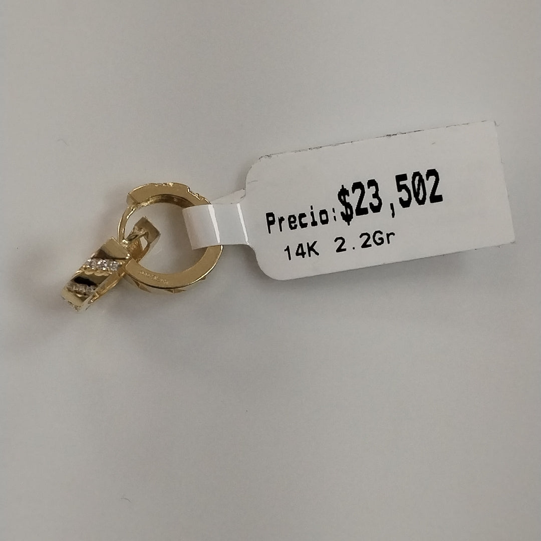 ARETES HUGGIES CON CIRCONIAS 14K 2.2 GR (NUEVO)
