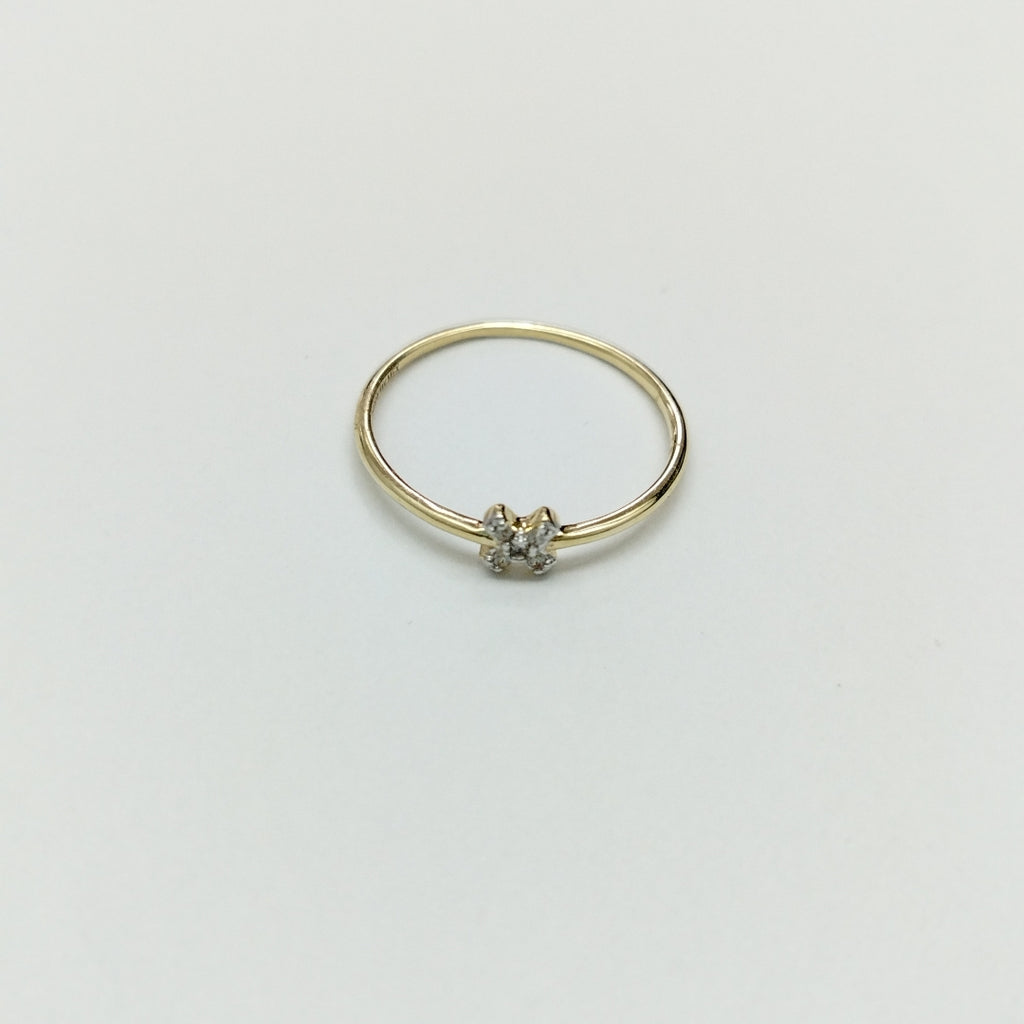ANILLO ANILLITO C CIRCONIAS 14K 7 TALLA 0.7 GR (NUEVO)