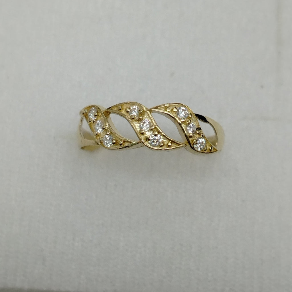 ANILLOS C CIRCONIAS 14K TALLA 7 1.3 GR (NUEVO)