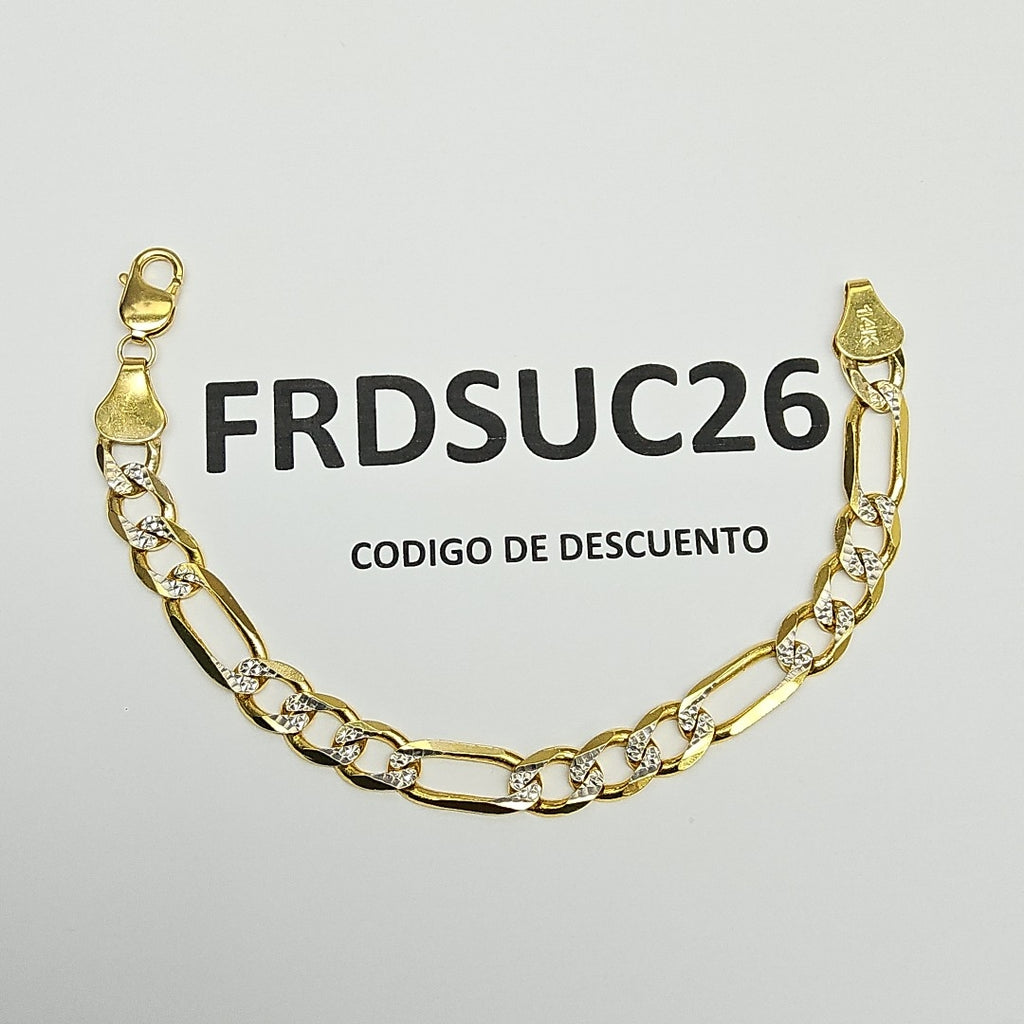 PULSERA 3X1 DIAMANTADA 14K 21 CM 29.5 GR (NUEVO)