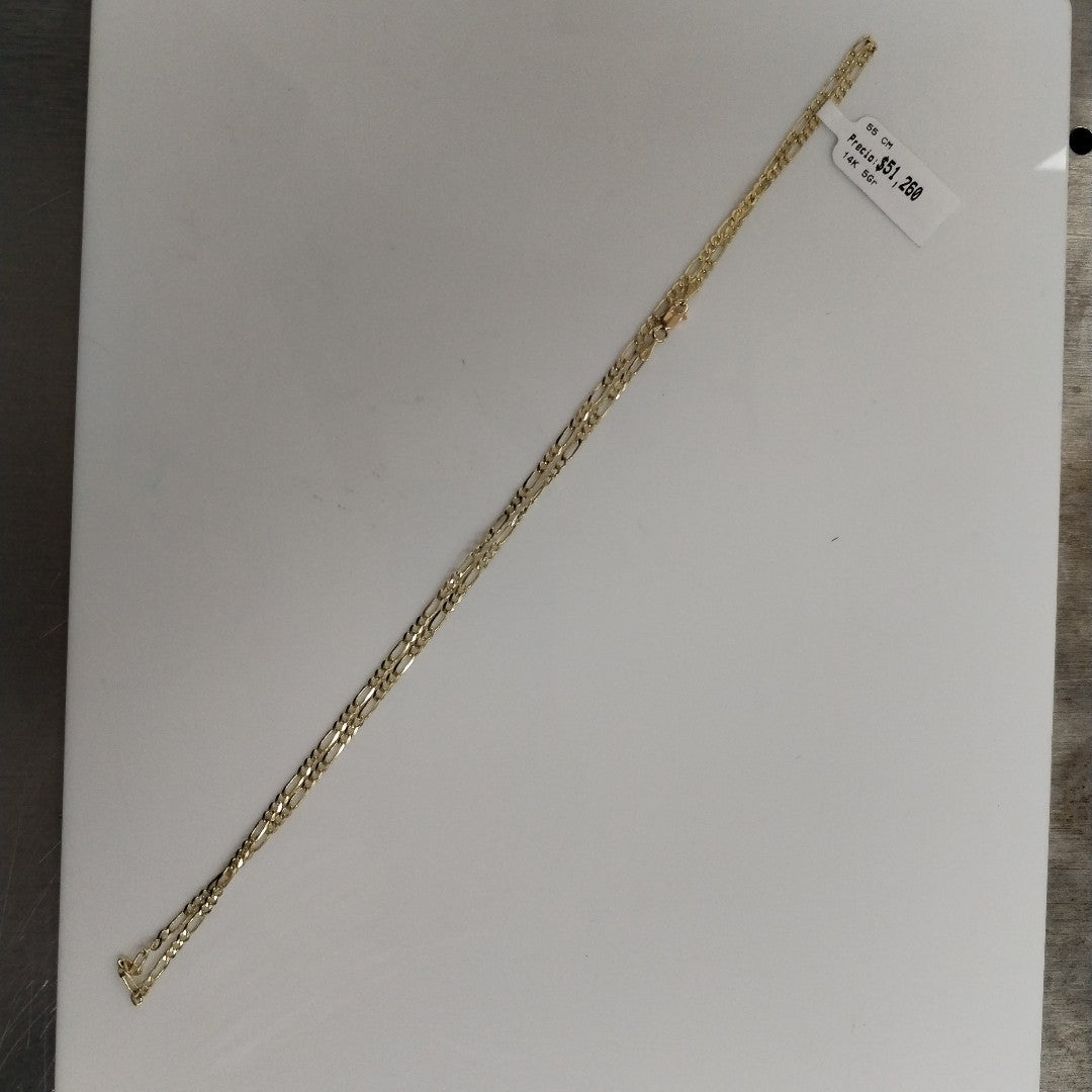CADENA 3X1 14K 55 CM 5 GR (NUEVO)
