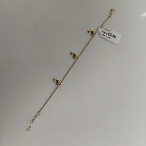 PULSERA ESPECIAL CON DIJES DELFINES 10K 18 CM 1.9 GR (NUEVO)