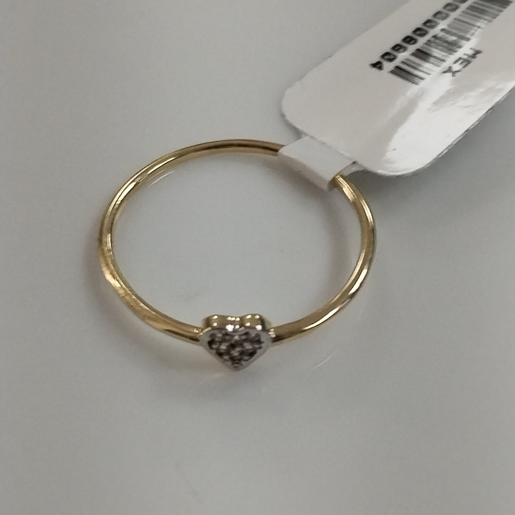 ANILLO ANILLITO CORAZON C CIRCONIA 14K 8 TALLA 0.9 GR (NUEVO)
