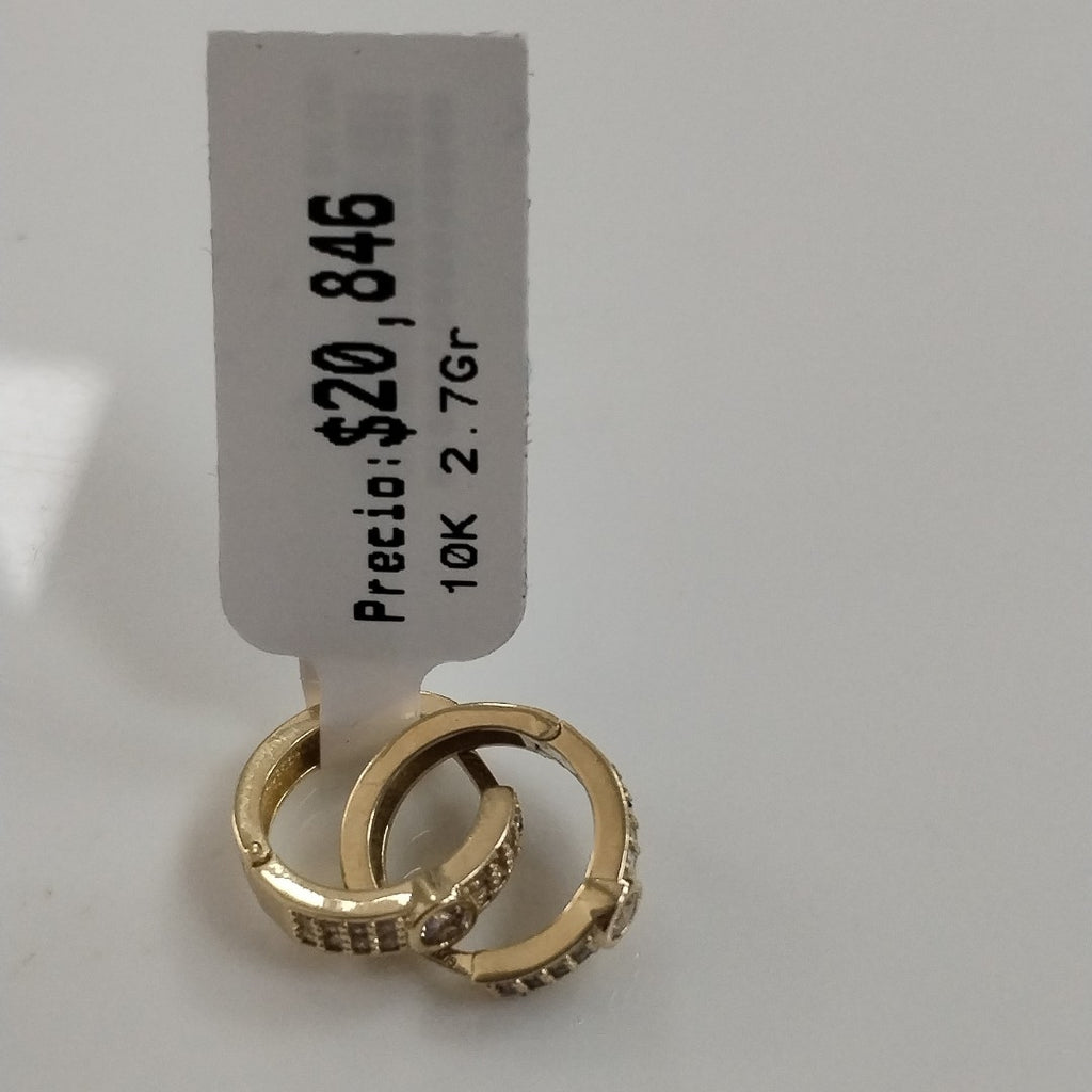 ARETES ARRACADAS C CIRCONIAS 10K 2.7 GR (NUEVO)