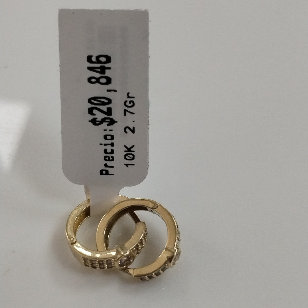 ARETES ARRACADAS C CIRCONIAS 10K 2.7 GR (NUEVO)