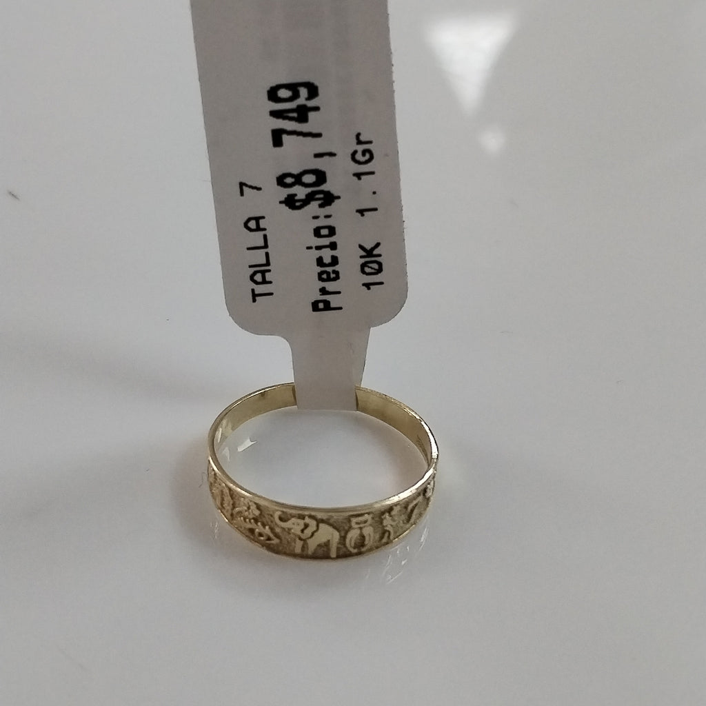 ANILLOS ARGOLLA DE LA SUERTE 10K TALLA 7 1.1 GR (NUEVO)
