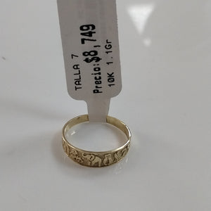 ANILLOS ARGOLLA DE LA SUERTE 10K TALLA 7 1.1 GR (NUEVO)
