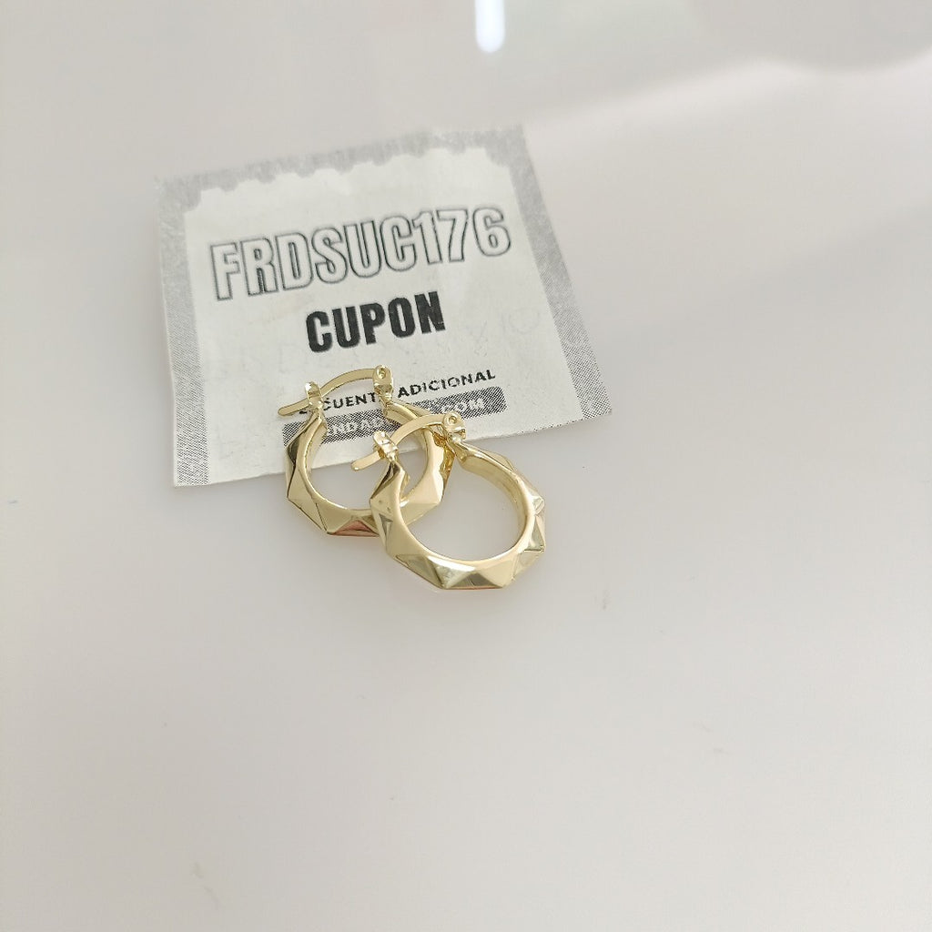 ARETES TEJIDO ARRACADAS FACETADAS 14K 1.8 GR (NUEVO)