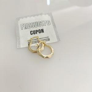 ARETES TEJIDO ARRACADAS FACETADAS 14K 1.8 GR (NUEVO)