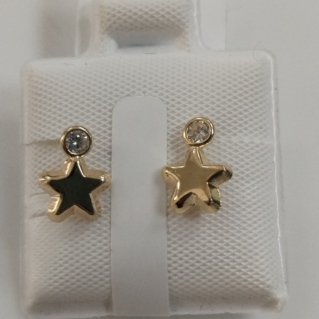 BROQUELES BROQUEL FIG ESTRELLA C CIRCONIA 14K 0.2603 GR (NUEVO)