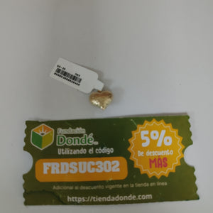 DIJE TEJIDO CORAZON LABRADO 14K 1.4 GR (NUEVO)