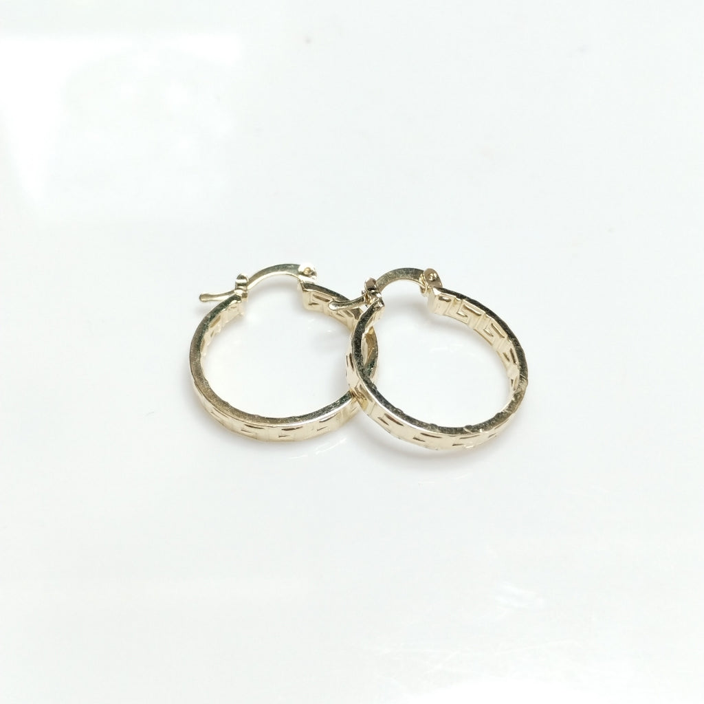 ARETES TEJIDO ARRACADAS TIPO GRECAS 14K 2.2 GR (NUEVO)