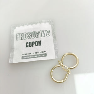 ARETES TEJIDO ARRACADAS LISAS 14K 2.2 GR (NUEVO)