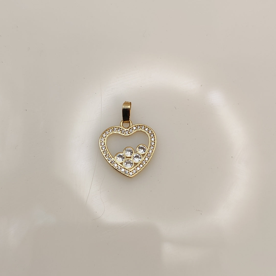 DIJE CORAZON CON CIRCONIAS 14K 1.7 GR (NUEVO)