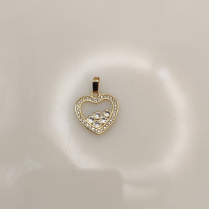 DIJE CORAZON CON CIRCONIAS 14K 1.7 GR (NUEVO)