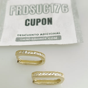 ARETES HUGGIES OVALADA C CIRCONIAS 14K 2.5 GR (NUEVO)