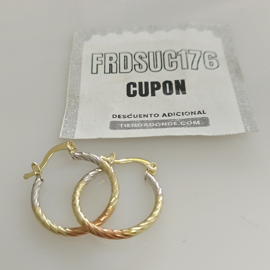 ARETES TEJIDO ARRACADAS TZL COMBINADAS 14K 1.8 GR (NUEVO)