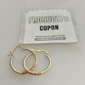 ARETES TEJIDO ARRACADAS TZL COMBINADAS 14K 1.8 GR (NUEVO)