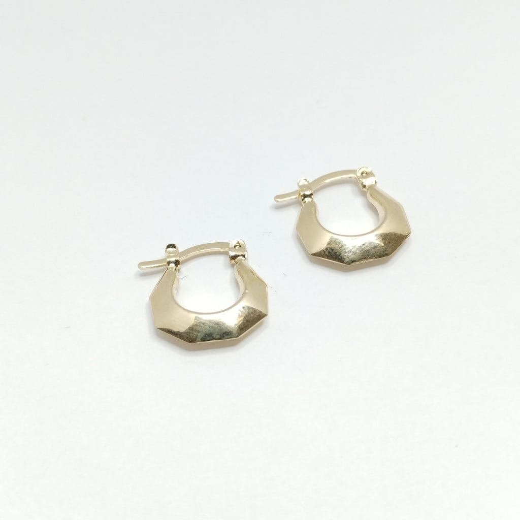 ARETES TEJIDO ARRACADA FACETADA 14K 1.3 GR (NUEVO)