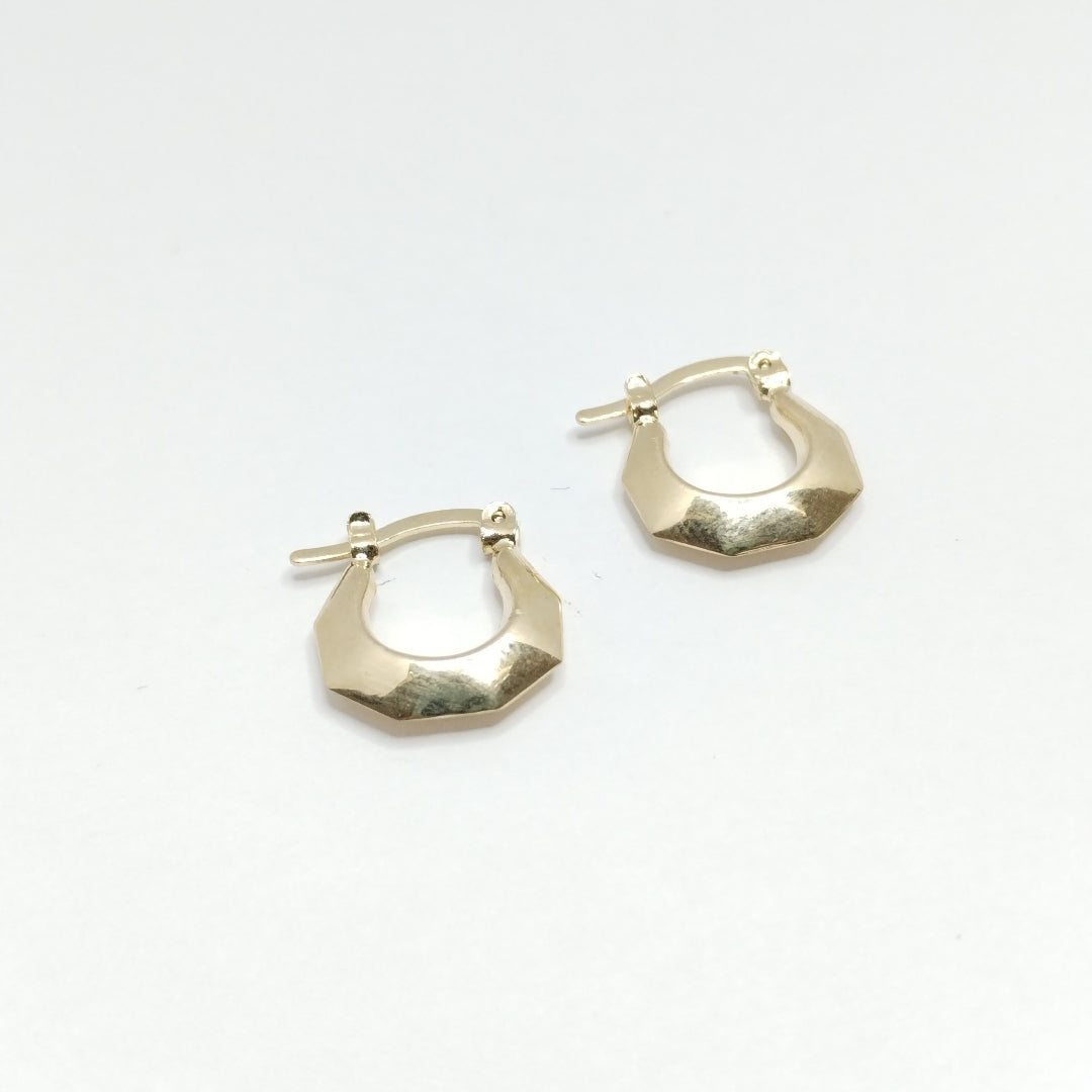 ARETES TEJIDO ARRACADA FACETADA 14K 1.3 GR (NUEVO)