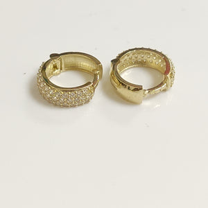ARETES HUGGIE CON CIRCONIAS 14K 2 GR (NUEVO)