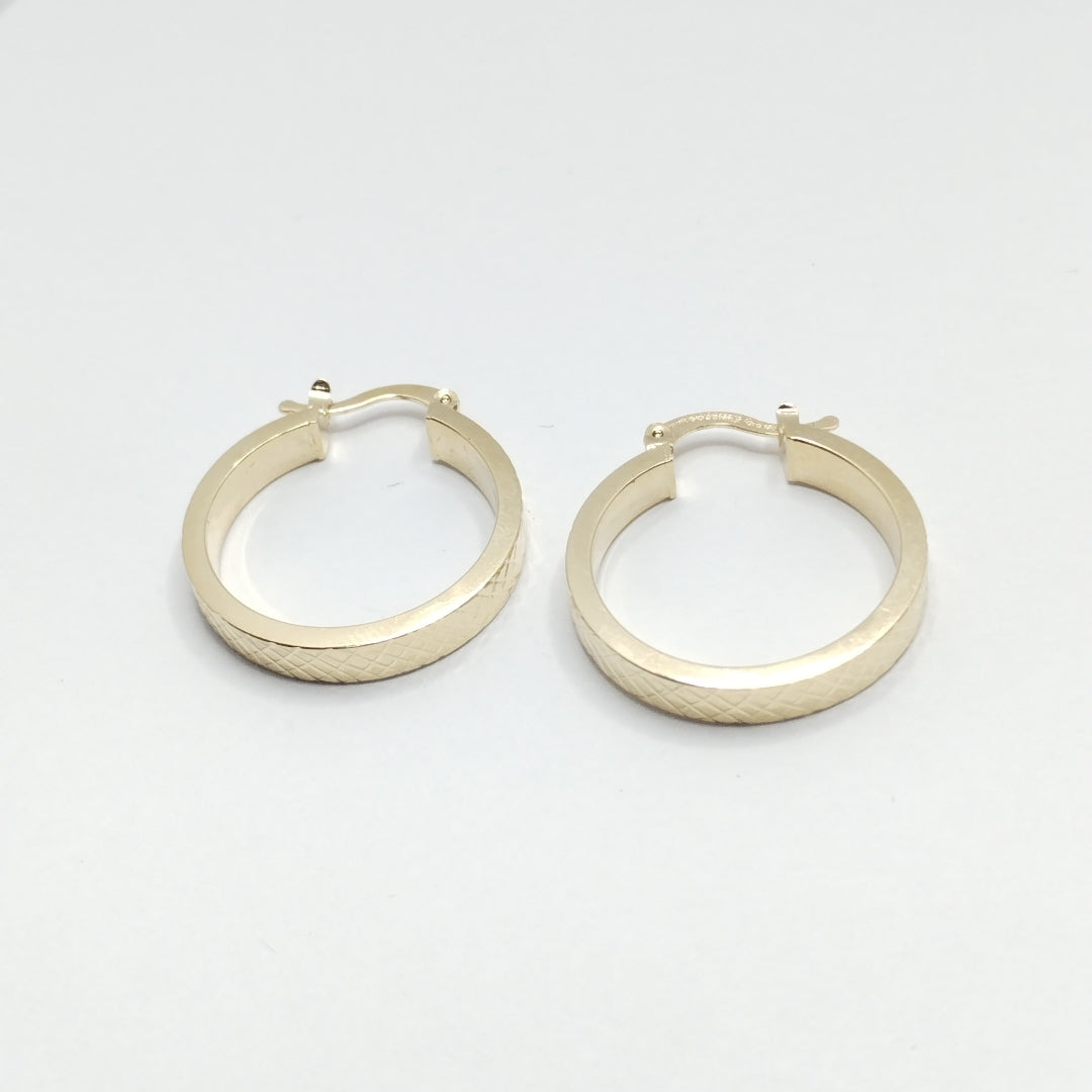 ARETES TEJIDO ARRACADAS FACETADAS 14K 2.9 GR (NUEVO)