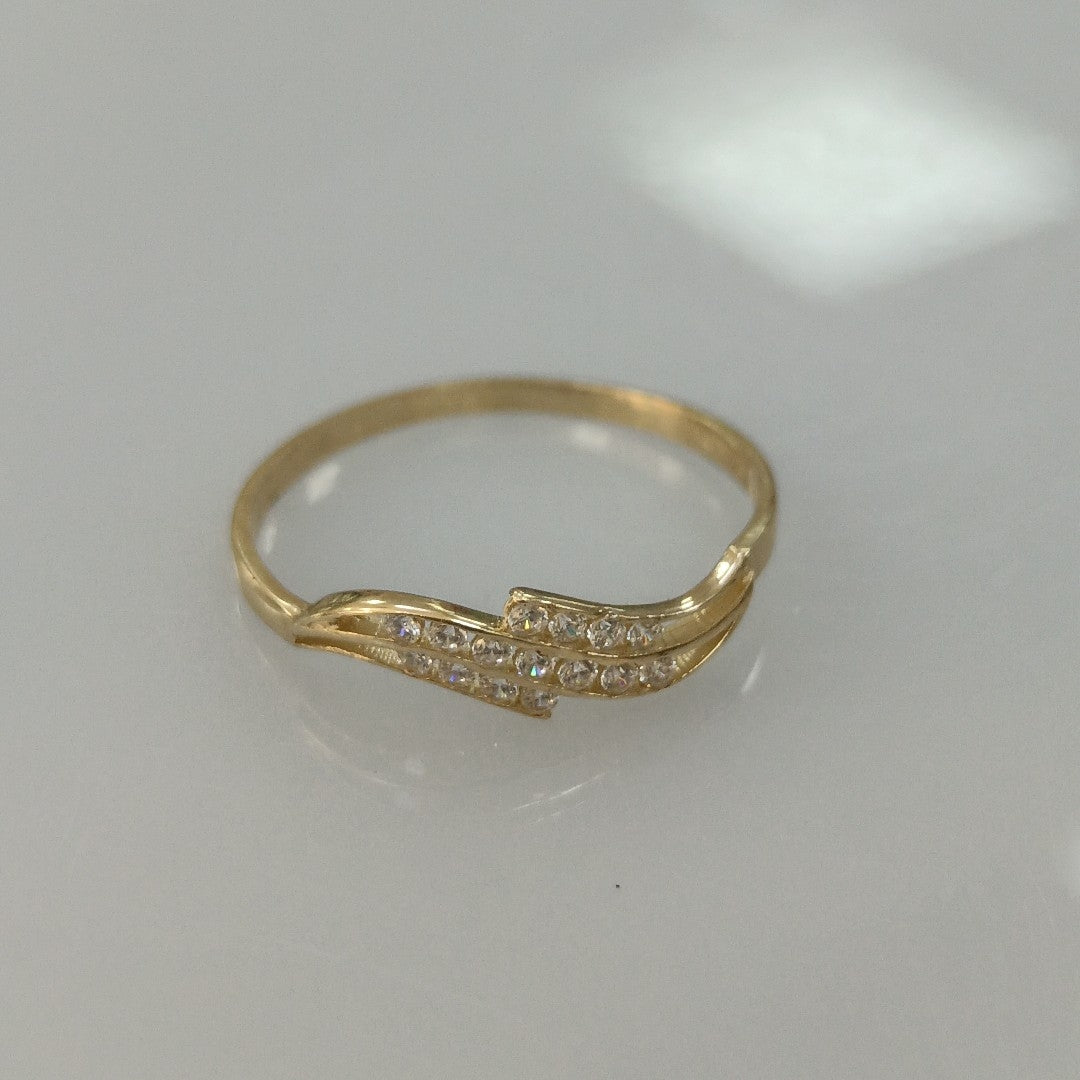 ANILLOS CON CIRCONIAS 14K TALLA 7 0.8 GR (NUEVO)