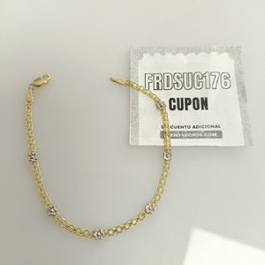 PULSERA ESPECIAL C FLORES 14K 18 CM 3 GR (NUEVO)