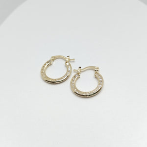 ARETES ARRACADAS CON CIRCONIAS 14K 2.4 GR (NUEVO)