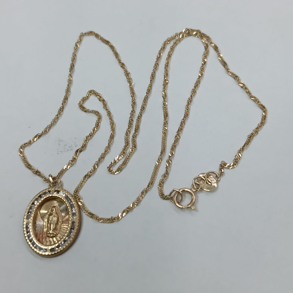 CADENA, MEDALLA RELIGIOSA ORO 10 K 2.2 GRMS (SEMINUEVO)