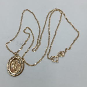 CADENA, MEDALLA RELIGIOSA ORO 10 K 2.2 GRMS (SEMINUEVO)