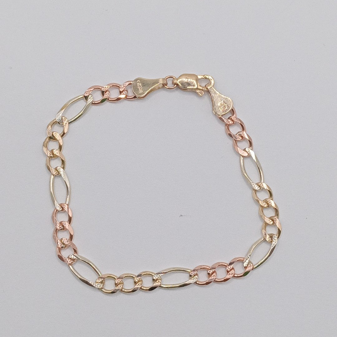 PULSERA ORO COMBINADO 10 K 6.8 GRMS (SEMINUEVO)
