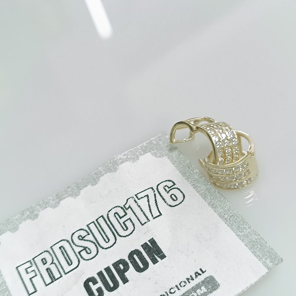 ARETES HUGGIES C CIRCONIA 14K 2.2 GR (NUEVO)