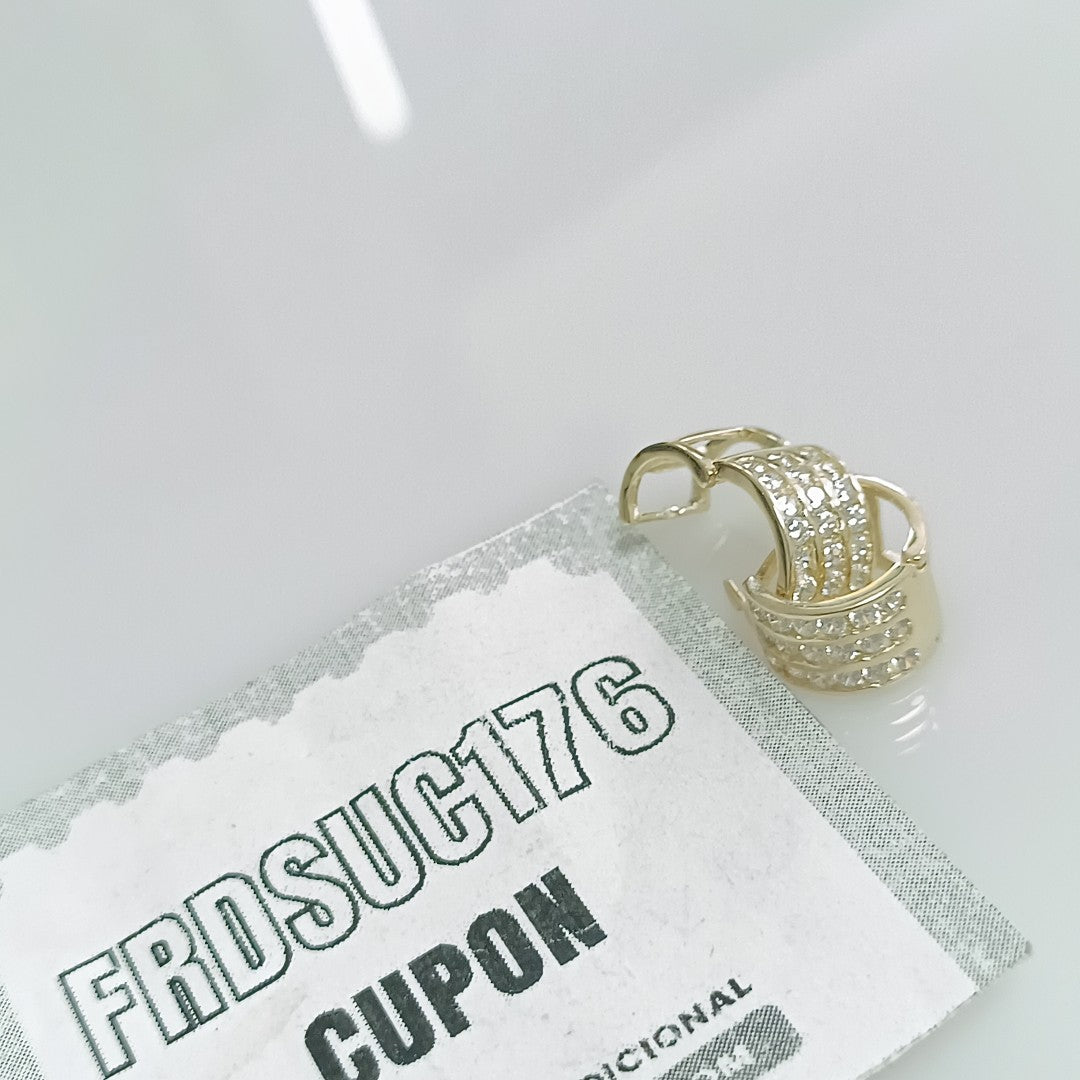 ARETES HUGGIES C CIRCONIA 14K 2.2 GR (NUEVO)