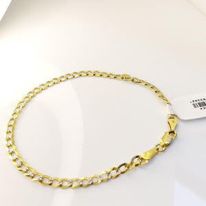 PULSERAS BARBADA DIAMANTADA ORO 14K 21 CM 3.6 GR (NUEVO)