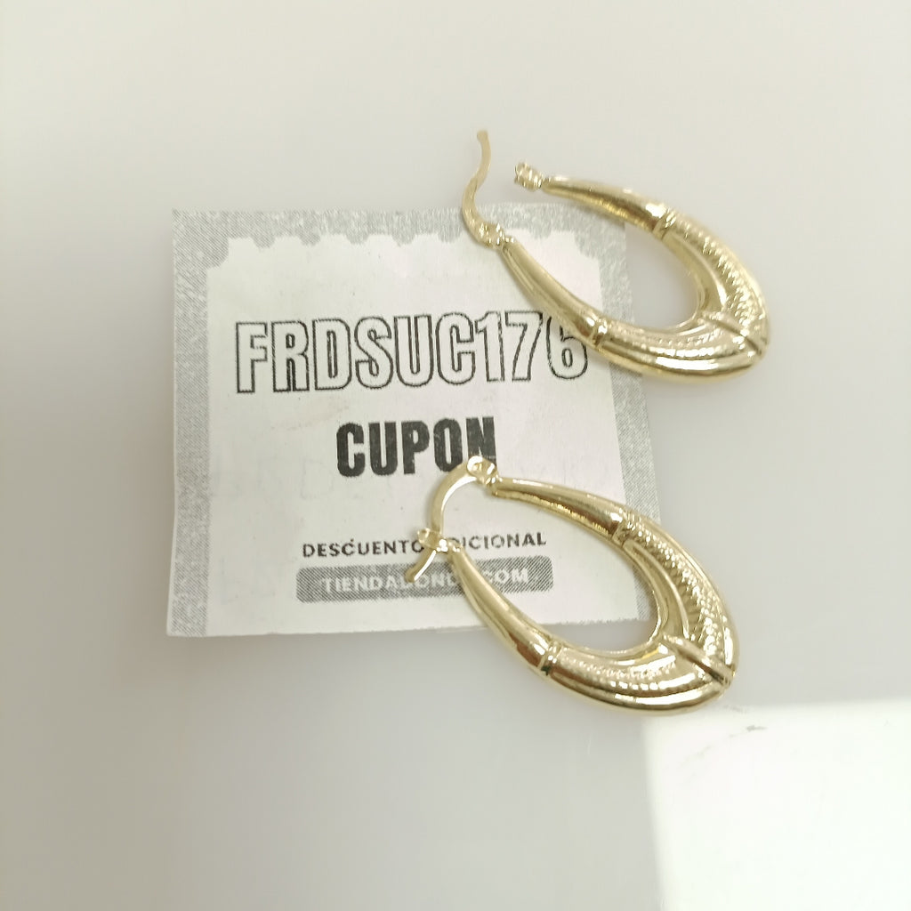 ARETES ARRACADAS ESTRIADAS 14K 2.6 GR (NUEVO)