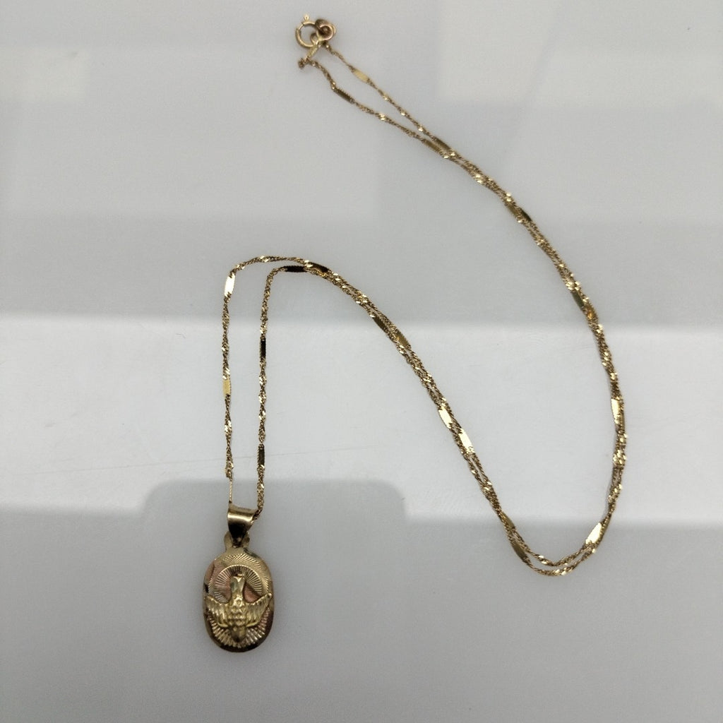 CADENA, MEDALLA RELIGIOSA ORO 14 K 1.6 GRMS (SEMINUEVO)
