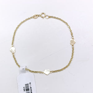 PULSERA TEJIDO ESPECIAL FIG CORAZONES 14K 18 CM 1.3 GR (NUEVO)