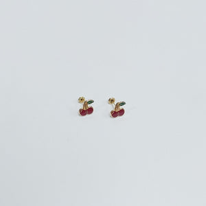 BROQUELES BROQUE FIG CEREZA C ESMALTE 14K 0.2203 GR (NUEVO)