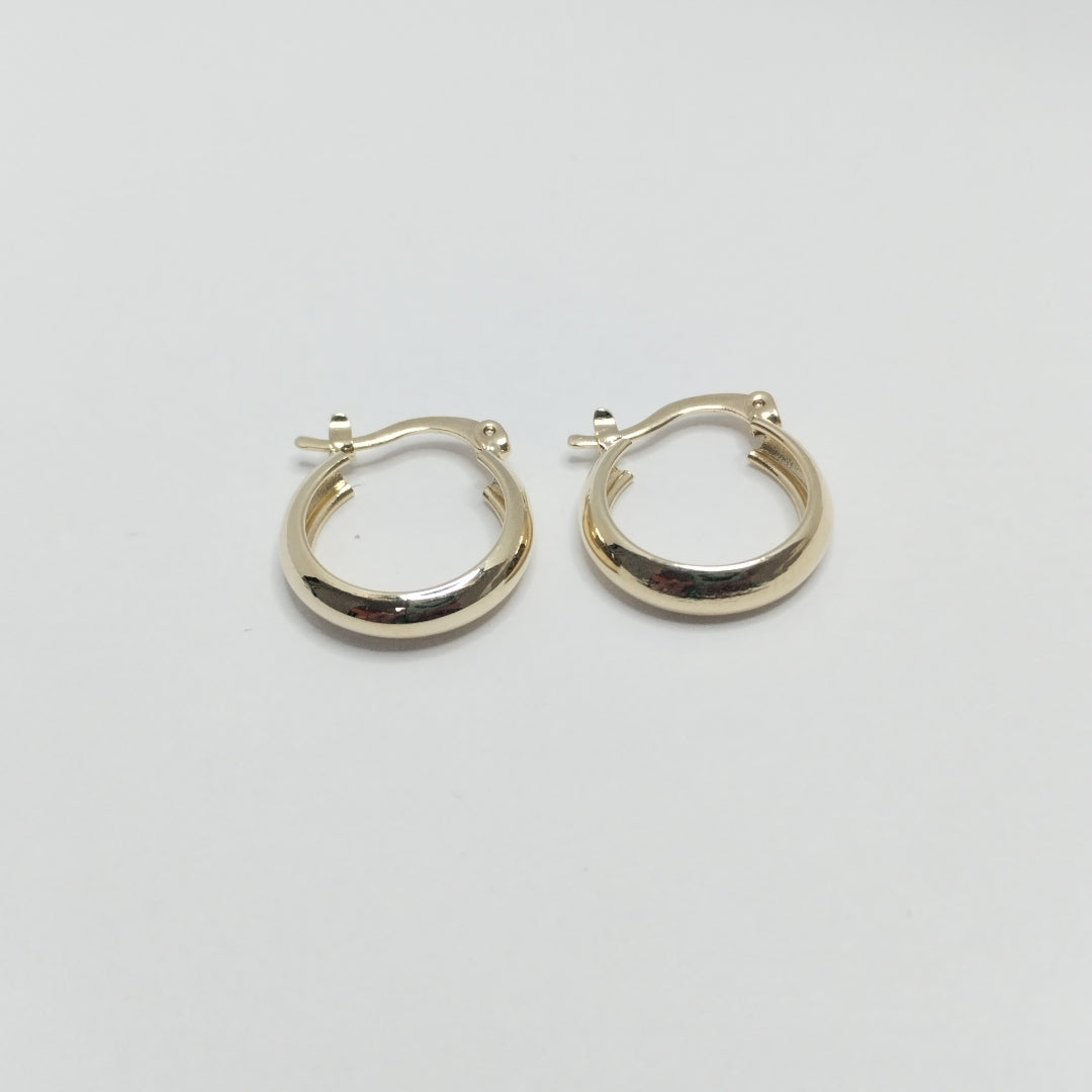 ARETES TEJIDO ARRACADAS LISAS 14K 2.2 GR (NUEVO)