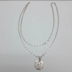 CADENA, MEDALLA RELIGIOSA PLATA 12.4 GRMS (SEMINUEVO)