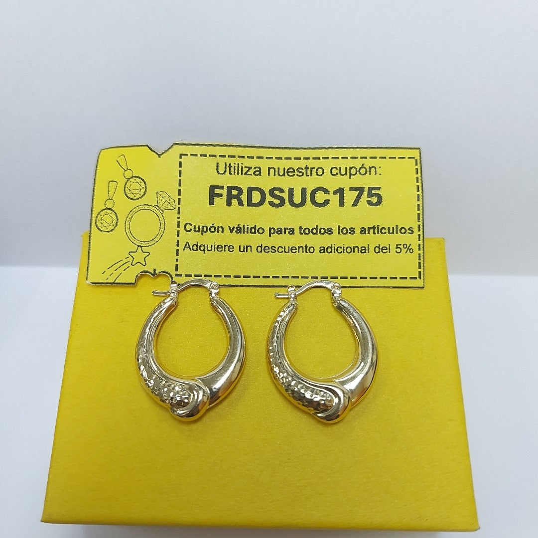 ARETES ARRACADAS ENTRELAZADAS 14K 2.5 GR (NUEVO)