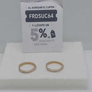 ARETES HUGGIES C CIRCONIA 14K 1.8 GR (NUEVO)