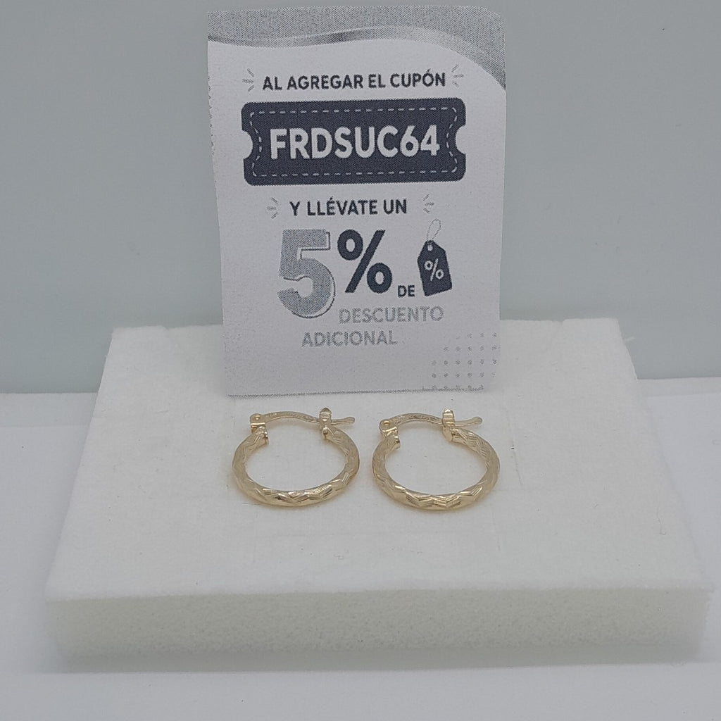 ARETES ARRACADAS TRENZADAS 14K 18 1.6 GR (NUEVO)